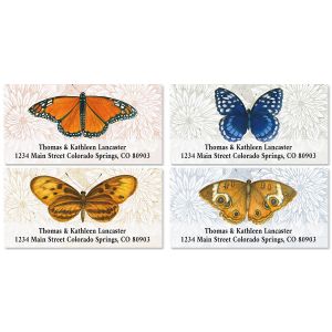 Natural Butterfly Deluxe Return Address Labels (4 Designs)