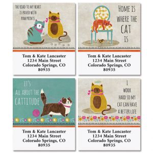 Crazy Cats Select Return Address Labels (4 Designs)