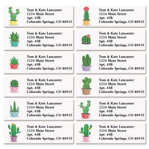 Cute Cactus Classic Return Address Labels (12 Designs)