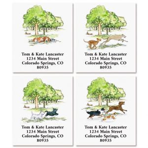 Dog Days Park Select Return Address Labels (4 Designs)