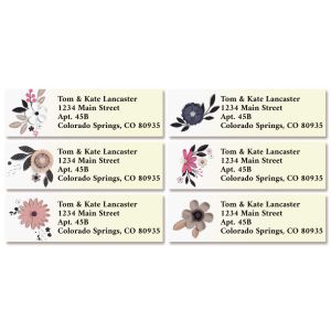 Paper Flowers Classic Return Address Labels (6 Designs)