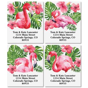 Tropical Flamingos Select Return Address Labels (4 Designs)