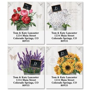 Flower Market Select Return Address Labels (4 Designs)