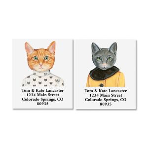 Cat Portrait Select Return Address Labels (2 Designs)