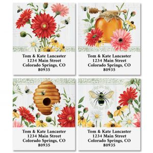 Floral Buzz Select Return Address Labels (4 Designs)