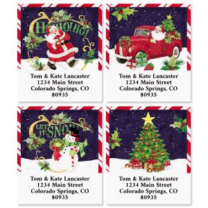 Retro Holiday Select Return Address Labels (4 Designs)