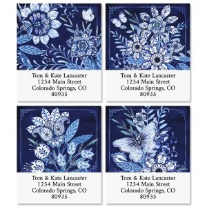 Blooming Blue Select Return Address Labels (4 Designs)