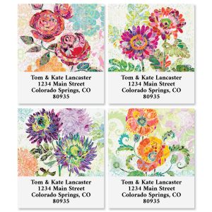 Paper Flowers Select Return Address Labels (4 Designs)