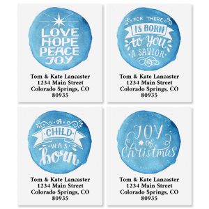 Blue Christmas Select Return Address Labels (4 Designs)
