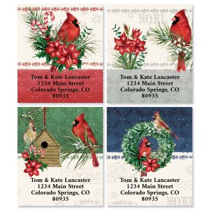 Cardinal Holiday Greeting Select Return Address Labels (4 Designs)
