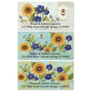 Sunflowers and Violets Deluxe Return Address Labels (3 Designs)