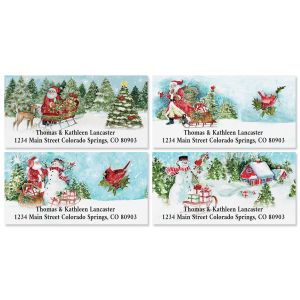 Watercolor Winter Deluxe Return Address Labels (4 Designs)