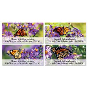 Wildflower Monarch Deluxe Return Address Labels (4 Designs)