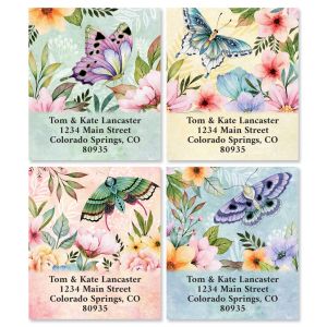 Butterfly Blooms Select Return Address Labels (4 Designs)