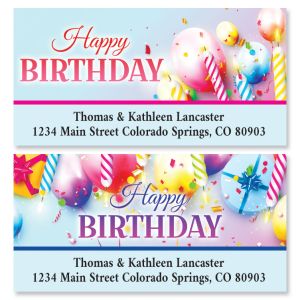 Birthday Party Deluxe Return Address Labels (2 Designs)