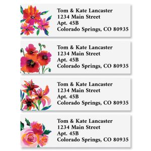 Bold Blooms Classic Return Address Labels (4 Designs)