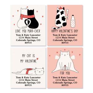 Feline Love Select Return Address Labels (4 Designs)