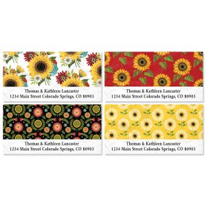 Sunflower Charm Deluxe Return Address Labels (4 Designs)