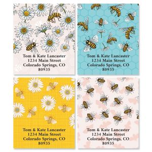 Bee Pattern Select Return Address Labels (4 Designs)