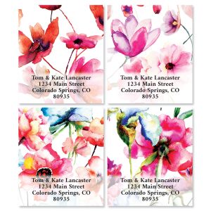 Peony And Iris Select Return Address Labels (4 Designs)