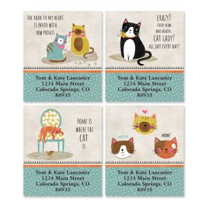 Crazy Cats Select Return Address Labels (8 Designs)
