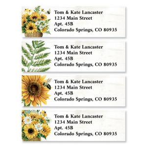 Sunflower & Ferns Classic Return Address Labels (4 Designs)