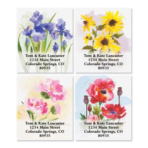 Colorful Florals Select Return Address Labels (4 Designs)
