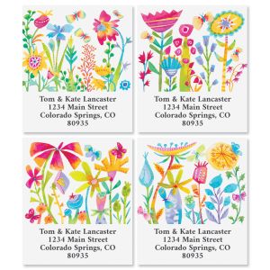 Floral Flutters Select Return Address Labels (4 Designs)
