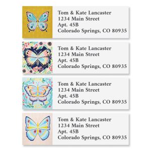 Colorful Flutters Classic Return Address Labels (4 Designs)