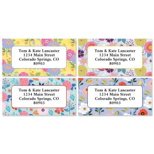 Chic Blossom Border Return Address Labels (4 Designs)