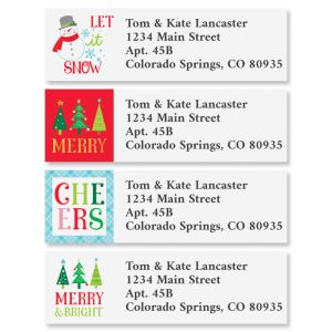 Merry Cheers Classic Return Address Labels (6 Designs)