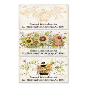 Bee Spring Florals Deluxe Return Address Labels (3 Designs)