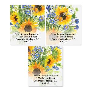 Sunflower Bouquet Select Return Address Labels (3 Designs)