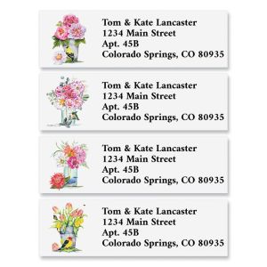 Chirping Floral Classic Return Address Labels (4 Designs)