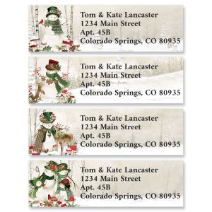 Woodland Snowman Classic Return Address Labels (4 Designs)