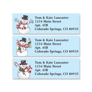 Red & White Snowman Classic Return Address Labels (3 Designs)