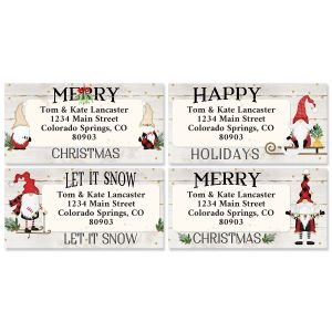 Gnomes for Christmas Border Return Address Labels (4 Designs)