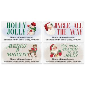 Christmas Retro Deluxe Return Address Labels (4 Designs)