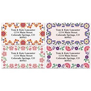 Crochet Florals Border Return Address Labels (4 Designs)