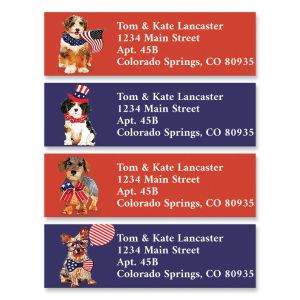 Patriotic Pups Classic Return Address Labels