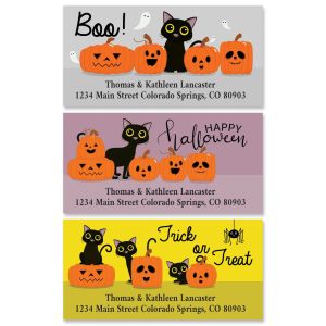 Halloween Meows Deluxe Return Address Labels (3 Designs)