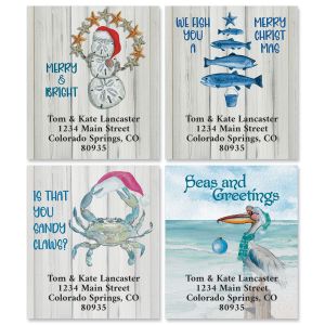 Christmas by the Beach Select Return Address Labels (6 Designs) 