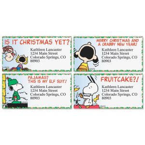 PEANUTS® Christmas Capers Border Address Labels  (8 Designs)