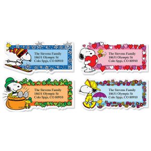 SNOOPY™ Seasons of Fun  Diecut Address Labels  (12 Designs)