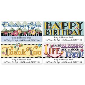 Mary's Best Wishes Deluxe Address Labels  (4 Designs)