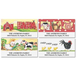 On The Farm Deluxe Return Address Labels  (4 Designs)
