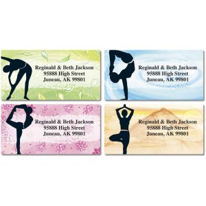 Yoga Spirit Border Return Address Labels  (4 Designs)