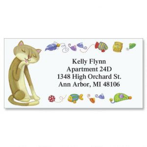 The Cat's Meow Border Address Labels  (6 Designs)