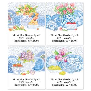 Blue Delft Select Return Address Labels  (4 Designs)