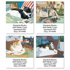 Afternoon Cats  Select Return Address Labels  (4 Designs)